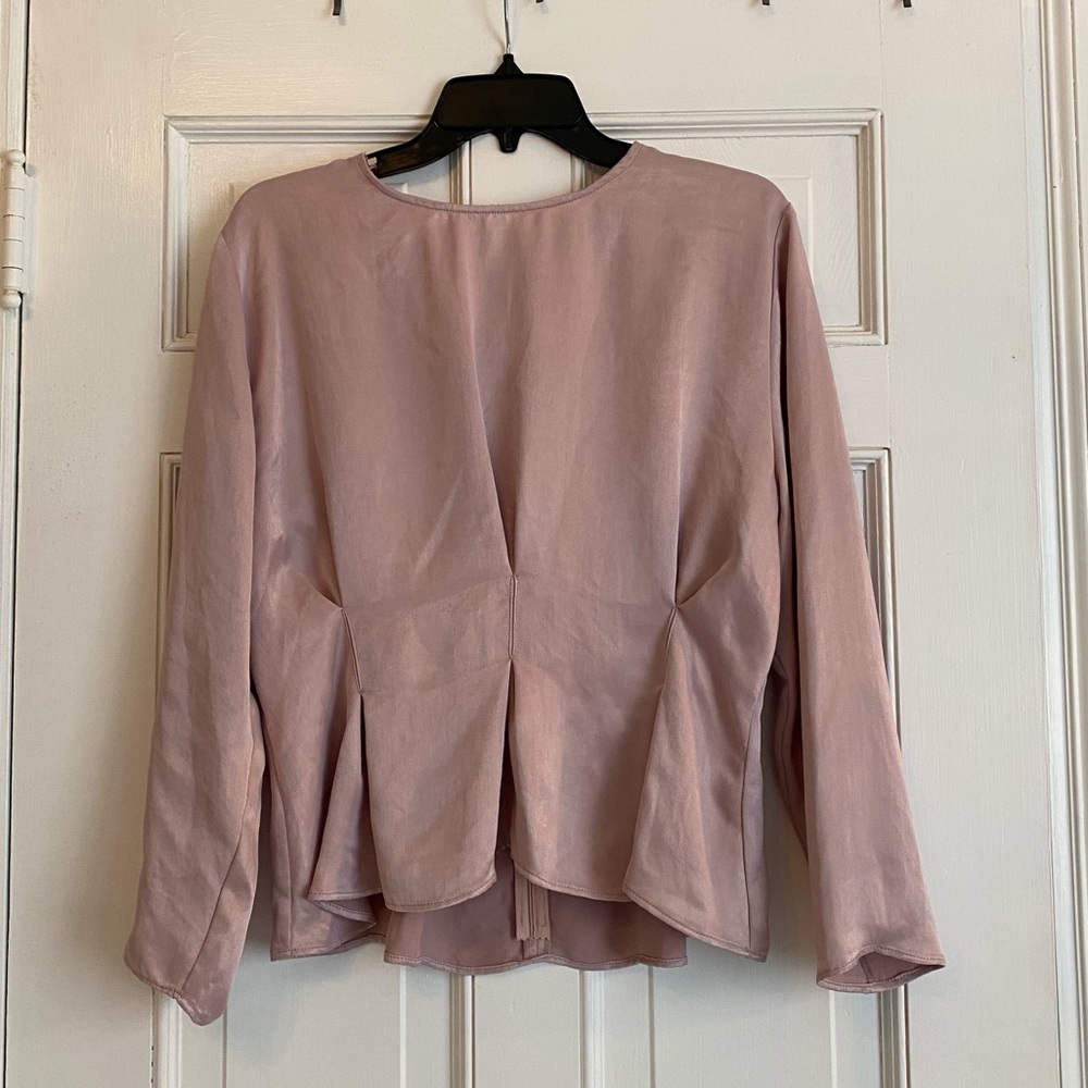 Zara Basics Light Pink Silky Blouse